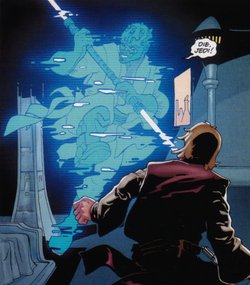 In one version, Darth Maul survives as a "solid-state hologram"