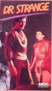 VHS release of the telefilm Doctor Strange (1978), starring Peter Hooten (at left, above)