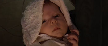 Baby Leia being put in the care of Bail Organa and his wife after the death of her mother and the defection of her father and the separation between her and Luke.