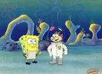 * SpongeBob: "Hello. I'm SpongeBob SquarePants."* Sandy: "Howdy, SpongeBob. I'm Sandy Cheeks."