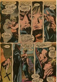 Dracula attempting to vampirize Rachel van Helsing in Tomb of Dracula #40