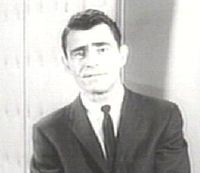 Rod Serling hosting The Twilight Zone